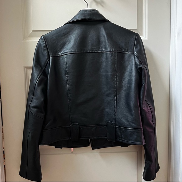 Sam Edelman Women's Leather Motorcycle Jacket with silver Zipper Size Small NWOT - Picture 7 of 9